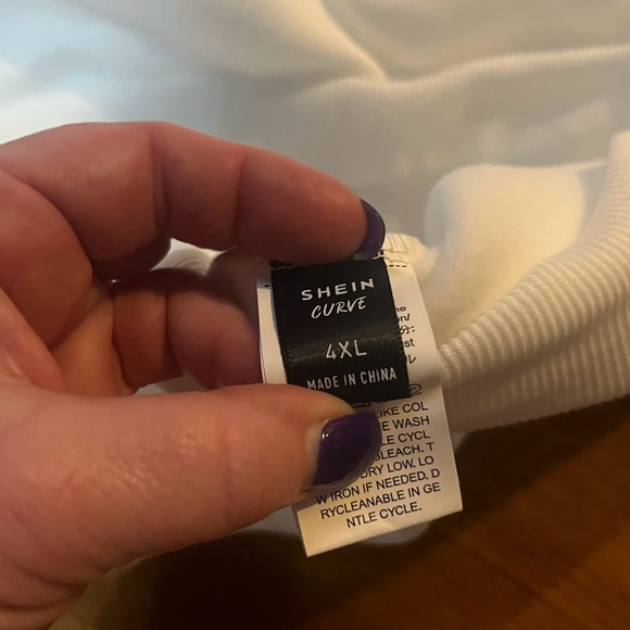 NWT SHEIN LUNE Plus Size Loose Fit Slogan Print Drop Shoulder Sweatshirt sz 4XL - Picture 8 of 12